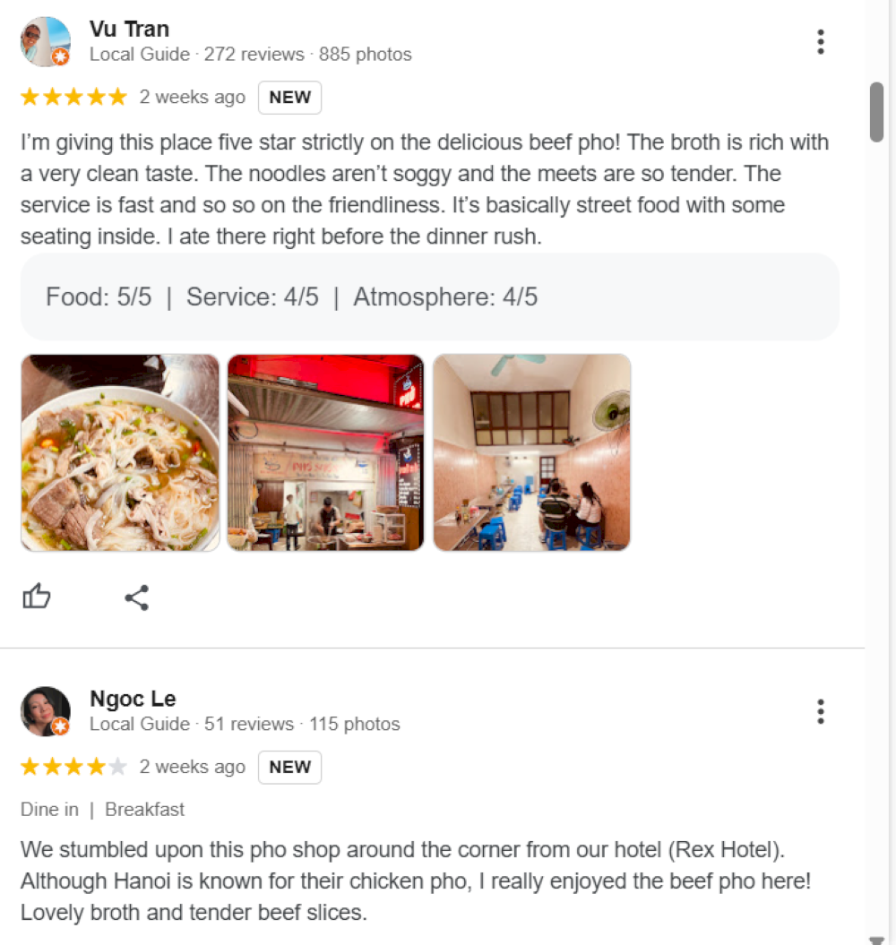 Reviews about Pho Suong 